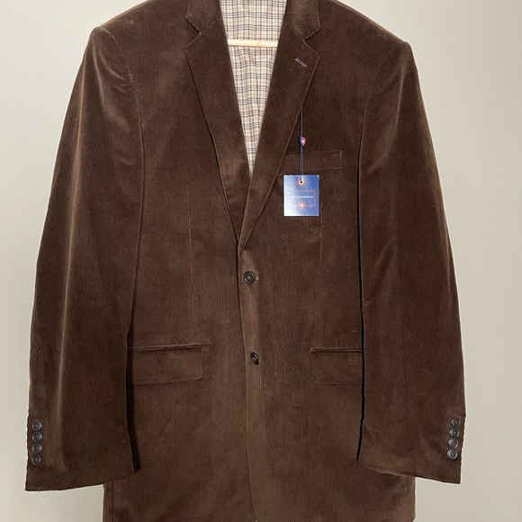 Saddlebred Sport Coat Mens 42L Brown Corduroy‎ 2 Button Casual Blazer NEW - Picture 5 of 12